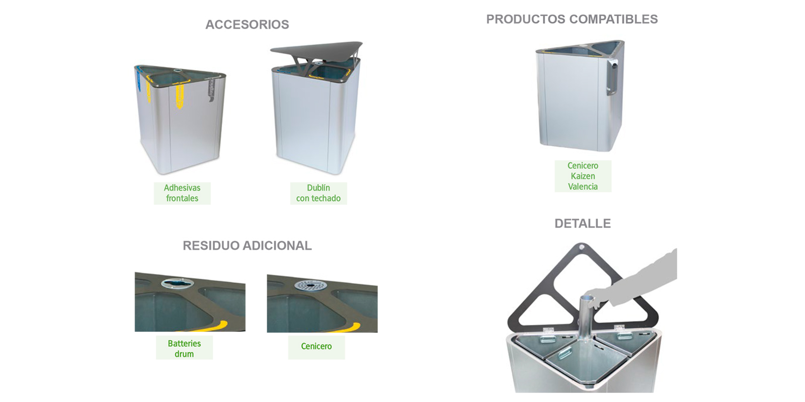 accesorios y productos compatibles de estacion de reciclaje