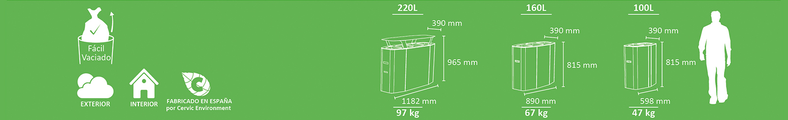 dimensiones de papelera de reciclaje