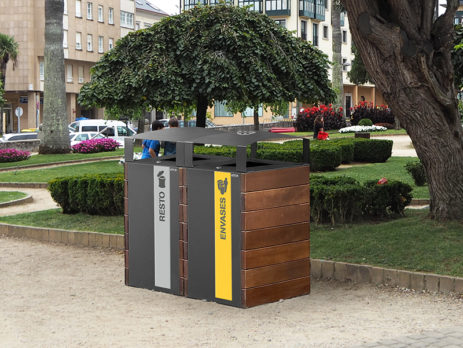 papelera de reciclaje sostenible para parques